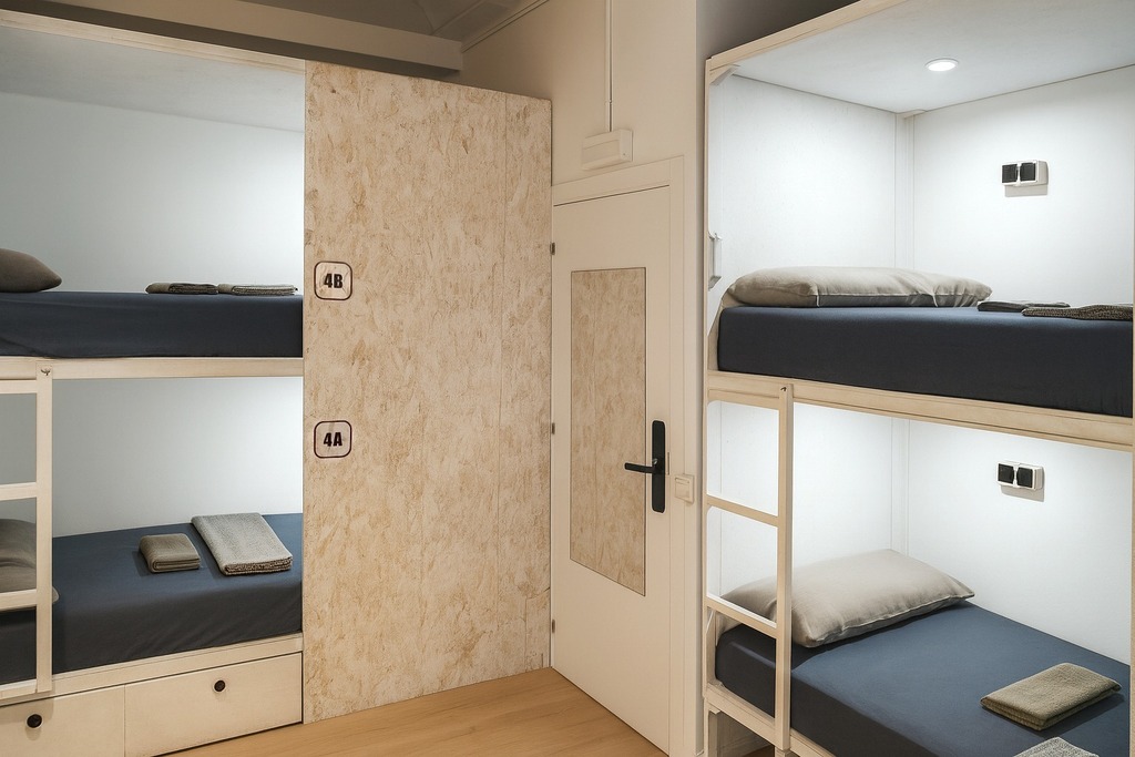Camarote en habitación compartida mixta de 6 camarotes .