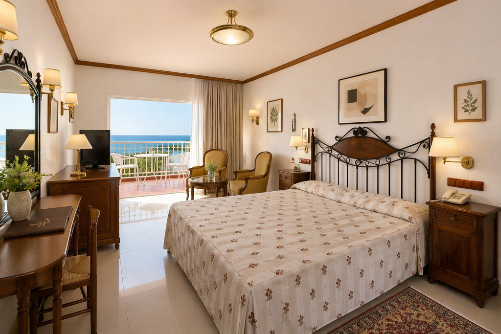 Dreibettzimmer zur Einzelnutzung mit Meerblick (Balkon oder Terrasse)