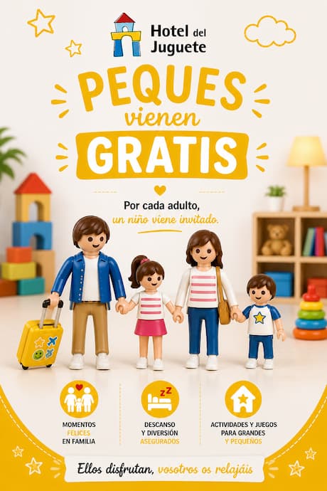 Por cada adulto, ¡1 peque GRATIS!