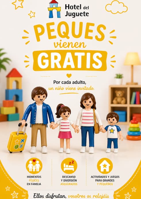 Por cada adulto, ¡1 peque GRATIS!