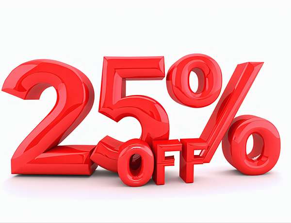 Obtén un 25% off